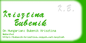 krisztina bubenik business card